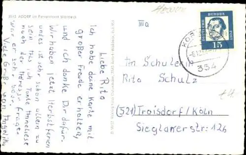 Ak Adorf Diemelsee Hessen, Waldeck, Totalansicht