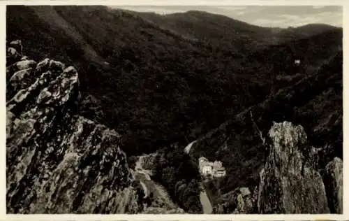 Ak Bad Blankenburg in Thüringen, Schwarzatal, Ingoklippen, Panorama, Schwarzastrand