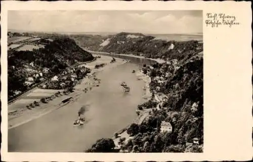 Ak Pötzscha Wehlen an der Elbe Sächsische Schweiz, Panorama