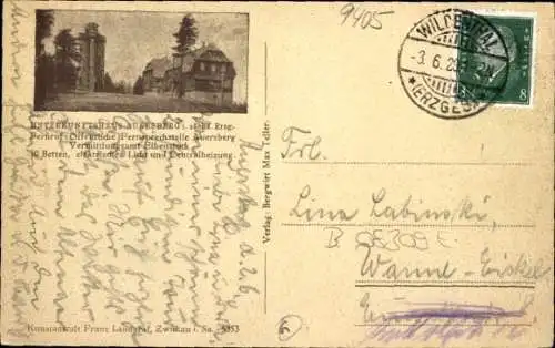 Ak Blauenthal Eibenstock im Erzgebirge, Panorama, Unterkunftshaus Auersberg