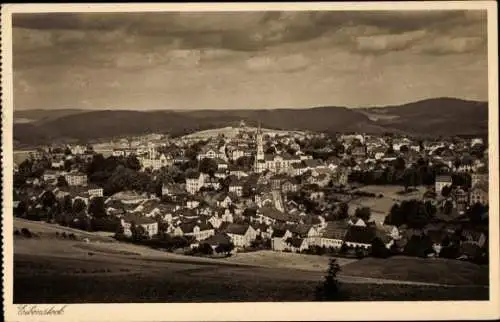 Ak Eibenstock im Erzgebirge Sachsen, Ortsansicht mit Kirche