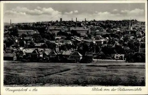 Ak Neugersdorf in Sachsen, Blick von der Felsenmühle auf den Ort