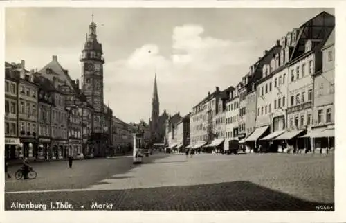 Ak Altenburg in Thüringen, Markt, Rathaus, Geschäfte, Kirche