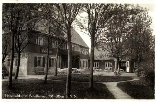 Ak Schellerhau Altenberg im Erzgebirge, Gartenpartie, Gasthaus Gebirgshof, Bes. Alfred Meumann