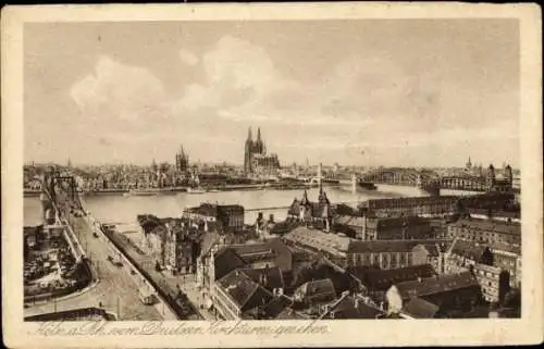 Ak Köln am Rhein, Teilansicht, Blick vom Deutzer Kirchturm