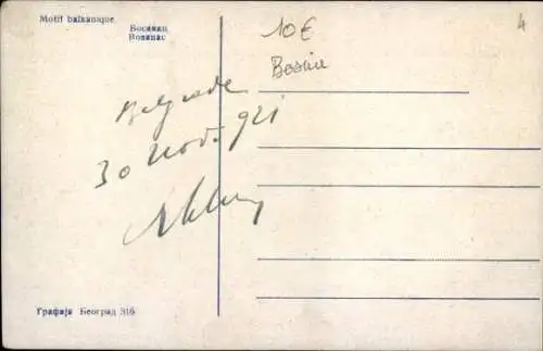 Künstler Ak Bosnien Herzegowina, Motif balkanique, Bosanac, Bosnier in Tracht