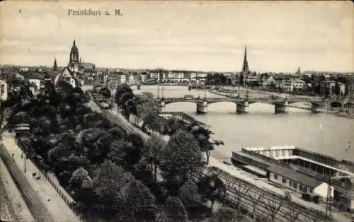 Ak Frankfurt am Main, Panorama, Brücke