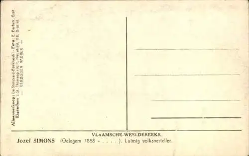 Ak Schriftsteller Jozef Simons, Porträt