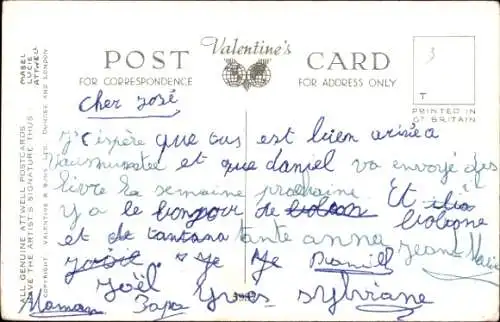 Künstler Ak Attwell, Mabel Lucie, Kleinkind im Hochstuhl