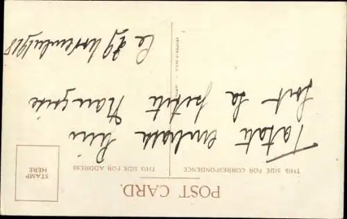 Künstler Ak Right, Mädchen in Reitkleidung mit einem Pferd