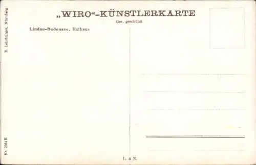 Künstler Ak Lindau am Bodensee Schwaben, altes Rathaus