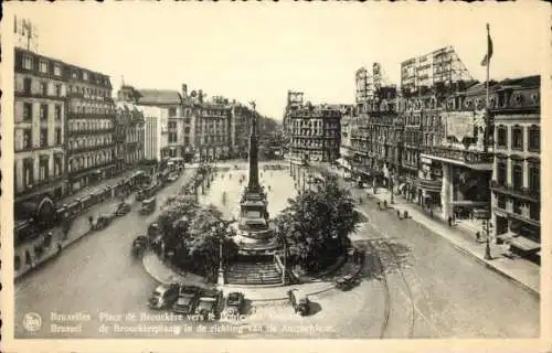 Ak Brüssel Brüssel, Place de Brouckère in Richtung Boulevard Anspach