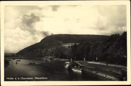 Ak Höxter in Nordrhein Westfalen, Weser, Panorama