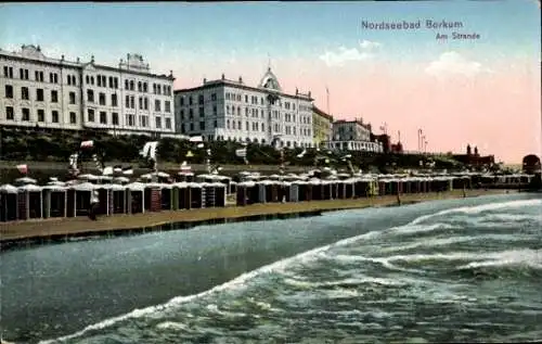 Ak Nordseebad Borkum in Ostfriesland, Strand