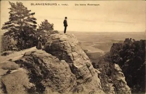 Ak Blankenburg am Harz, kleine Rosstrappe