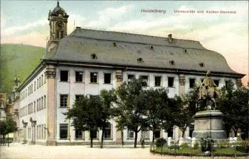 Ak Heidelberg am Neckar, Universität, Kaiser-Denkmal