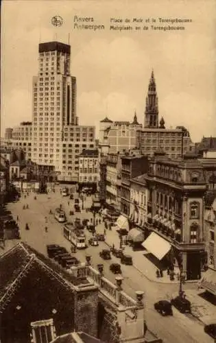 Ak Antwerpen Antwerpen Flandern, Place de Meir, Torengebouwen