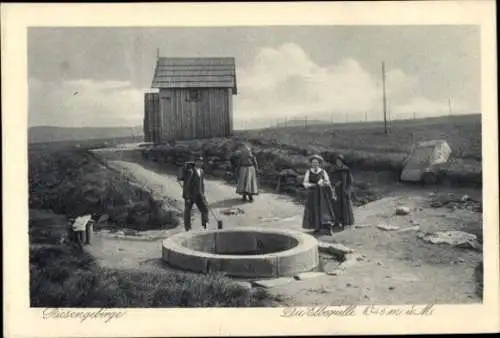 Ak Špindlerův Mlýn Spindlermühle Riesengebirge Region Königgrätz, Elbequelle, pramen Labe