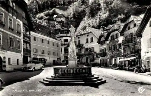 Ak Hallstatt im Salzkammergut Oberösterreich, Marktplatz