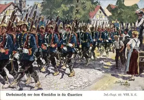 Künstler Ak Döbrich Steglitz, Infanterie Regiment 29