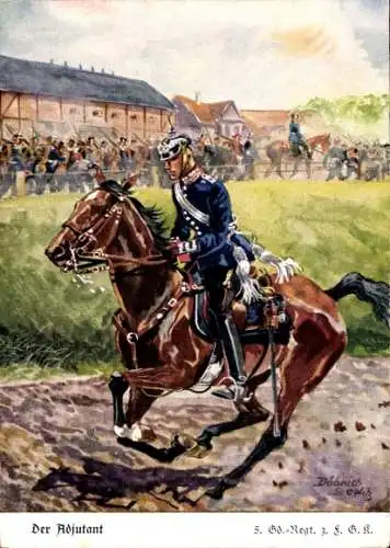 Künstler Ak Döbrich-Steglitz, Adjutant, 5. Garde-Regiment