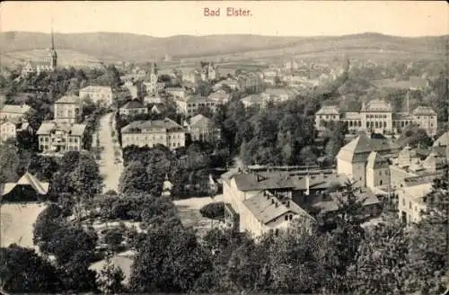 Ak Bad Elster Sachsen, Ortsansicht mit Kirche