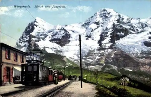 Ak Wengernalp Kanton Bern Schweiz, Mönch und Jungfrau