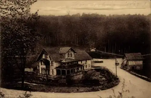 Ak Holzbach im Hunsrück, Gasthaus u. Pension z. grünen Wald, Bergschmiede