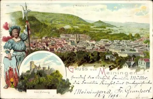 Litho Meiningen in Thüringen, Panorama, Landsberg