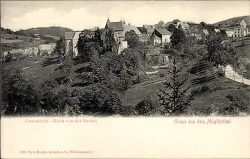 Ak Lauenstein im Müglitztal Altenberg, Blick von der Bastei