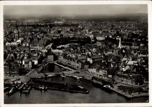 Ak Kiel, Panorama vom Flugzeug aus