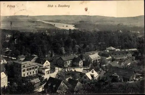 Ak Dresden Pillnitz, Blick vom Hausberg