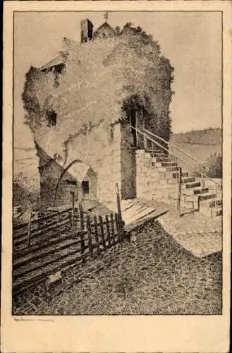 Künstler Ak Arnsberg im Sauerland Westfalen, Grüner Turm