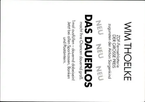 Ak Moderator Wim Thoelke, Portrait, Autogramm