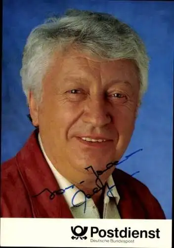 Ak Moderator Hans-Joachim Wolfram, Portrait, Postdienst Info Show 93, Autogramm