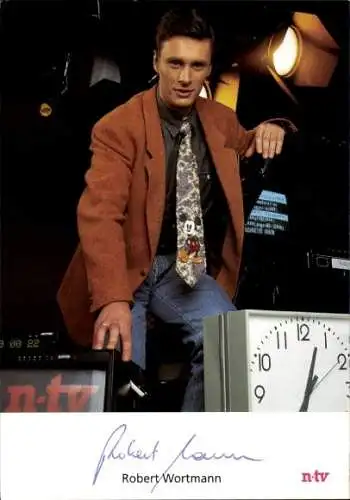 Ak Moderator Robert Wortmann, Portrait, Autogramm