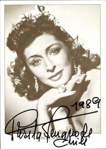 Ak Schauspielerin Rosita Serrano, Portrait, Schmuck, Autogramm