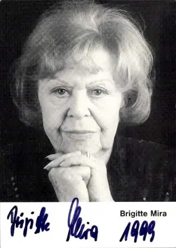 Ak Schauspielerin Brigitte Mira, Portrait, Autogramm