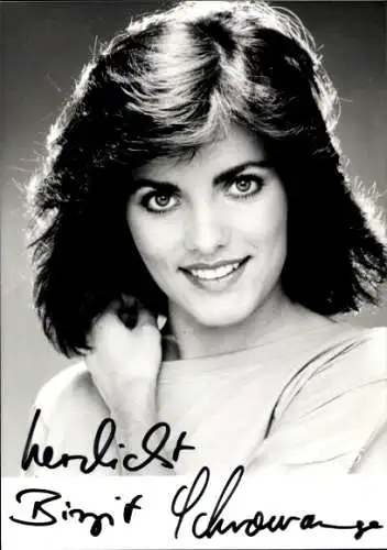 Ak Schauspielerin und Moderatorin Birgit Schrowange, Portrait, Autogramm