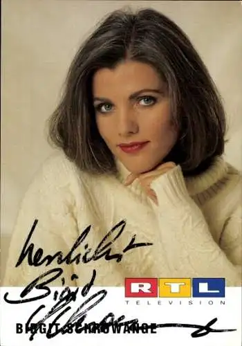 Ak Schauspielerin und Moderatorin Birgit Schrowange, Portrait, Autogramm