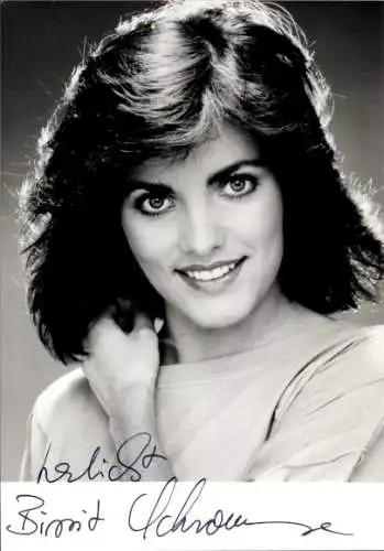 Ak Schauspielerin und Moderatorin Birgit Schrowange, Portrait, Autogramm