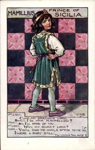 Künstler Ak Theaterszene, Mamillius, Prince of Sicilia, The Winter's Tale