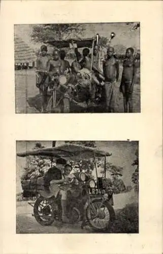 Ak Weltreise 1925-1937, Freiwillige Zuchthausarbeit, Motorrad, Afrika