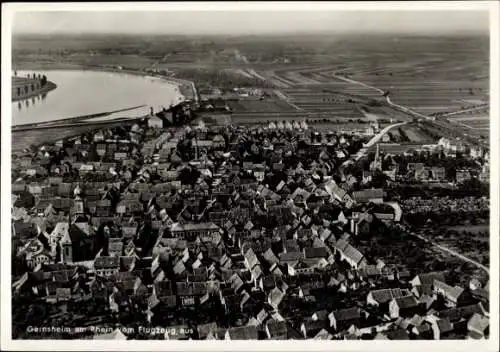 Ak Gernsheim am Rhein Hessen, Fliegeraufnahme