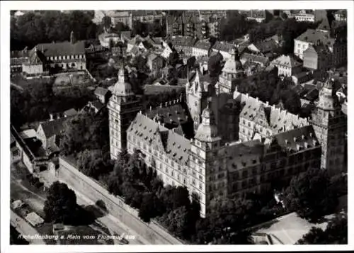 Ak Aschaffenburg in Unterfranken, Fliegeraufnahme