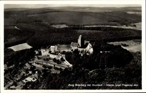 Ak Neustadt Breuberg im Odenwald, Burg Breuberg, Fliegeraufnahme