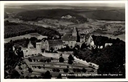 Ak Neustadt Breuberg im Odenwald, Burg Breuberg, Fliegeraufnahme