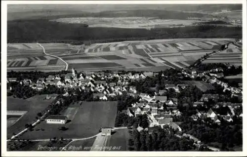 Ak Dettingen am Albuch Gerstetten Württemberg, Fliegeraufnahme