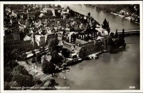 Ak Konstanz am Bodensee, Fliegeraufnahme, Insel-Hotel