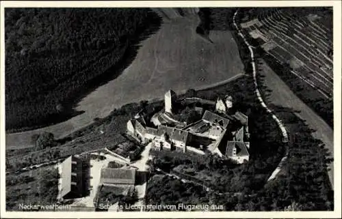 Ak Neckarwestheim Baden Württemberg, Fliegeraufnahme, Schloss Liebenstein